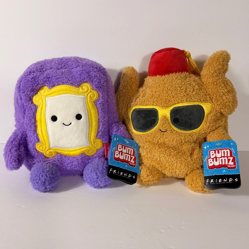 Friends BumBumz Russ Plush Set Turkey with Sunglasses & Purple Door Frame NWT